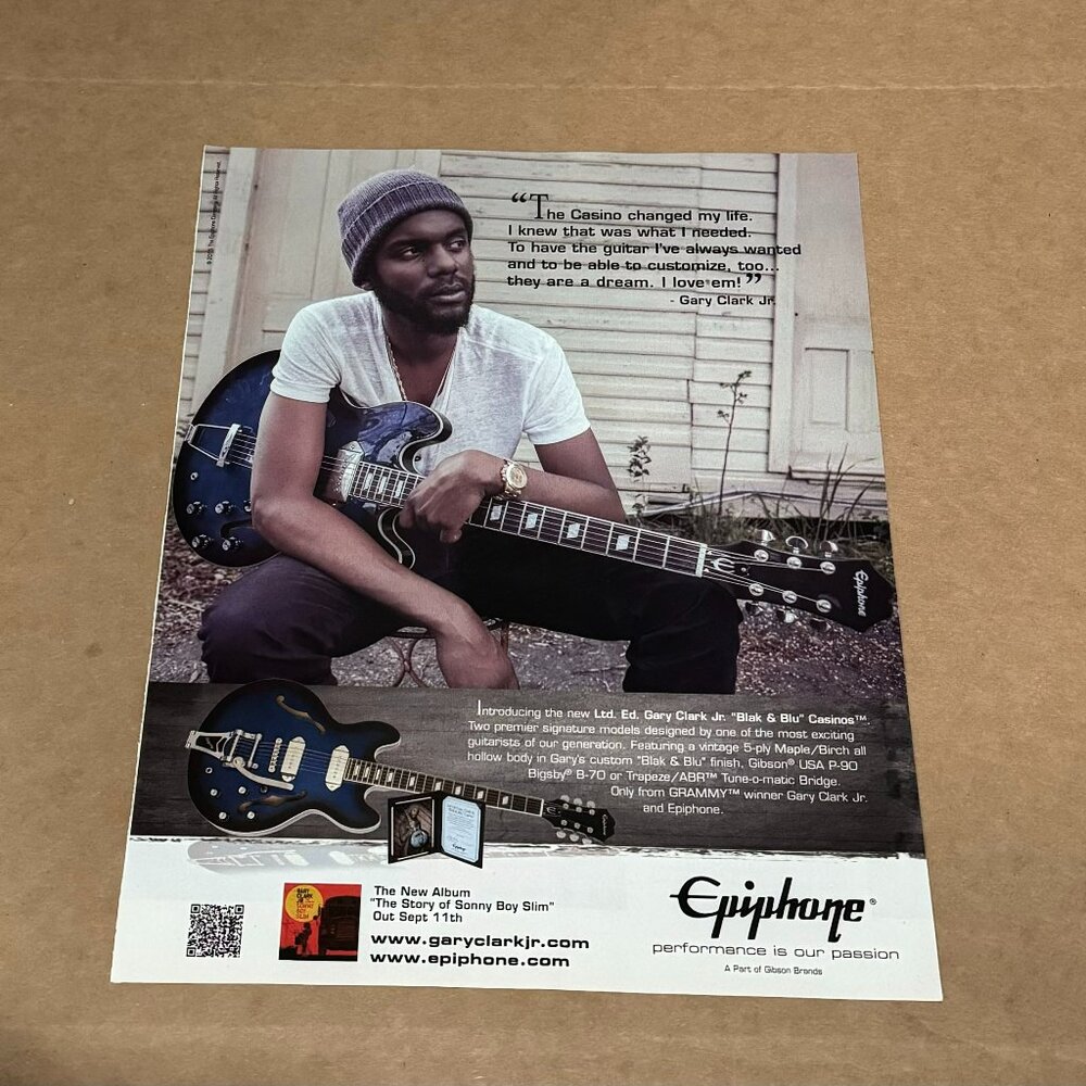 Gary Clark Jr. - Epiphone Guitars - 2015 Print Advertisement
